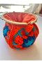 Handmade Crochet Flower Motif Coin Purse Colorful Mini Wallet with Metal Clip - 6