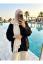 Women's Hijab Tassel Buttoned Long Sleeve Shirt Tunic - 3
