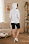 White 95% Cotton Maternity Hoodie Sweatshirt with Nursing Feature and Kangaroo Pocket - 4