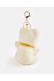 Women White Teddy Bear Bag Charm - 5