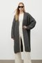 Nuzha Soft Textured Comfortable Fit Low Long Sleeve Knitwear Women's Cardigan & Jacket & Hijab Cardigan - Smoked - 5