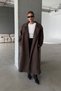 Mng Model Brown Long Lined Premium Quality Non-Pilling Comfortable Fit Women's Cashmere Coat - 4