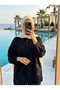 Women's Hijab Tassel Buttoned Long Sleeve Shirt Tunic