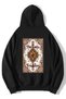 Unisex Oversize Threads of Tradition Vintage Carpet Motif Hoodie Black