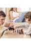 15 Inch Wooden Chess & Checkers Set, Magnetic Folding Chess Board with Storage, Portable Travel Board Game for Adults & Kids, Felt Interior, Wooden Chess Pieces, Family Strategy Game - 2