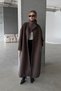Mng Model Brown Long Lined Premium Quality Non-Pilling Comfortable Fit Women's Cashmere Coat - 5
