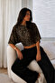 Women's Bat Sleeve Basic Tight 3-Piece Crop Blouse - 3