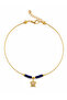 Navy Blue Afghan Beaded Zircon Stone Turtle Figured Anklet - 2