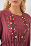 Women's Embroidered Long Hijab Dress 1164 - Dusty Rose - 5