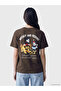 Xside Brown Printed 100% Cotton Women's T-Shirt - 4