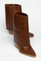 Women's Western Cowboy Boots Pointed Toe Flat Design Thick Heeled Vegan Faux Leather - 5