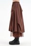 Women's Long Skirt with Tulle Fabric Detail and Elastic Waist Design - 4
