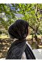 Hijab Cotton Soft Textured New Big Loop Pattern Jacquard Shawl Anthracite - 2