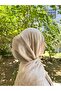 Hijab Cotton Soft Textured New Big Loop Pattern Jacquard Shawl Beige - 2
