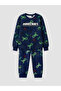 Özmarka New Season Navy Blue Printed Boys' Pajama Set - 4