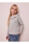 Girl's Ruffled Baby Collar Combed Cotton Bodysuit Gray
