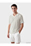 Esvab • Modern & Distinctive Devrik Roba Collar Striped Men's T-Shirt