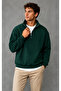 Men's Stand Collar Oversize Fit Compact Combed Cotton 3 Thread Sweatshirt - 2