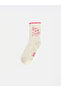Two Mt Shop Quality Lcw Kids Ecru Printed Girls' Socks - 2