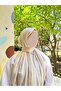 Hijab Cotton Soft Textured New Big Loop Pattern Jacquard Shawl Beige