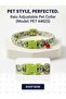 Italo Adjustable Pet Collar – Durable Cat and Dog Neck Strap with Safety Buckle & Jingle Bell, Cute Printed Pattern (Model: PET 44623)