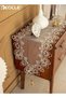 Floral Lace Table Runner with Square Woven Design and Polyester Fabric Dining Table Decor with Elegant Edging for Party Gathering Decor - 2