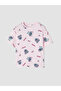 Lcw Kids Pink Stitch Printed Girls' Shorts Pajama Set - 3
