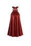 Turtleneck Back Cutout Detailed Satin Women's Mini Dress 52125051 - 3