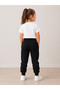 Girl's Cotton 2-Strand Non-Padded Black School Sweatpants - 2
