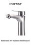 Bathroom Faucet 304 Stainless Steel Water-Saving Basin Tap Mixer with 60CM Inlet Hose Household Small Waist Hot & Cold Water Outlet Kitchen Faucet Bathroom Accessories Faucet
