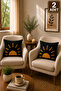 2 Piece Punch Cushion Cover 43X43 cm – Decorative Embroidered Cushion Set