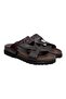 Brown Genuine Leather Men's Slippers - 2