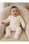 Girl's 2-Piece Set of 4 - Bodysuit+Overalls+Bib+Bandana - 100% Natural Cotton - Mink&Ecru - 2