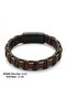 Brown Genuine Leather Men's Bracelet - 4
