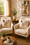 2 Piece Punch Cushion Cover 43X43 cm – Decorative Embroidered Cushion Set