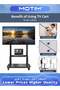 Mobile TV Stand with Wheels Height Adjustable Rolling TV Cart for 32-75 inch Screens Universal Stand with Shelf (Max VESA 600x400mm) - 5