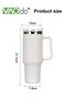 1200ml Stainless Steel Hot Water Cup Double Layer Vacuum with Handle and Lid and Straw to Keep Drinks Cool for Up to 24 Hours Dishwasher Safe Coffee Mug - 6