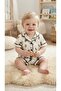 Dlş 6077 Boy's 100% Cotton White Dino Buttoned Shorts Pajama Set - 2