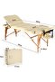 3 Section Portable Massage Table, Height Adjustable Professional 185 x71 cm Massage Bed Portable Face Spa Bed 3-Piece with Free Wheeled Carry Case, Weight 17.8kg(Table only) - 5