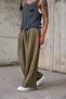Men's Pleated Cuffs with Ribbed Detail Loose Shalwar Trousers - 3
