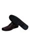 Burgundy Color Laceless Genuine Leather Men's Shoes - 3