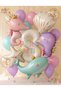 Mermaid Concept Balloon Set 8 Years Old - 17 Piece Extra Large Size Retro Balloon Seahorse and Whale Foil Balloon Set Birthday Party Decoration Set
