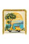 Yellow Vespa Motor and Lemon Tree Patterned Fringed Cushion Cover - 4