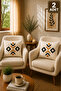 2 Piece Punch Cushion Cover 43X43 cm – Decorative Embroidered Cushion Set