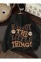 Children's Enjoy the Little Things Printed Hoodie Hooded Sweatshirt Combed Cotton Fabric 3 Yarns Hooded Unisex Winter Sweatshirt