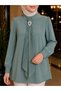 Large Size Hijab Tunic with Stone Brooch - 2