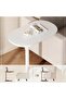 Taimi End Table, Wood and Metal, C-Shaped, Space-Saving, Multifunctional, Easy-Clean, Multifunctional, B - 3
