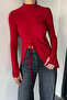 Asymmetrical Cut Front Gathered Women's Blouse