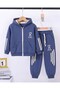 Boys' Winter 3-Strand Zippered Cardigan and Sweatpants Set for Ages 4-5-6-7-8-9-10-11-12 - 2