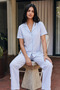 Viscose Blend Homewear Blue Pajama Set - 2